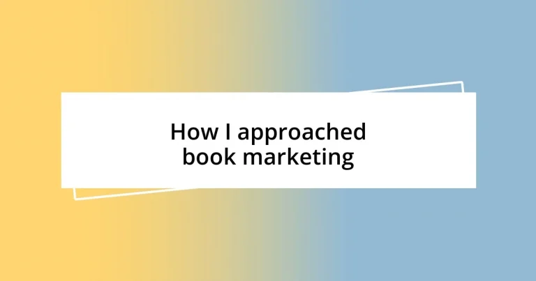 How I approached book marketing