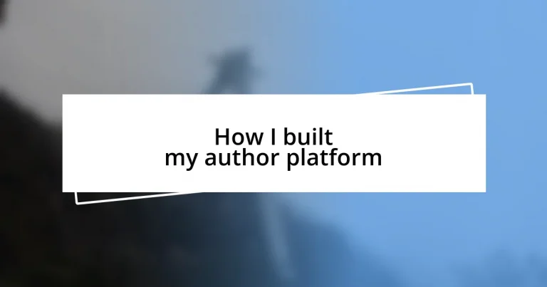 How I built my author platform