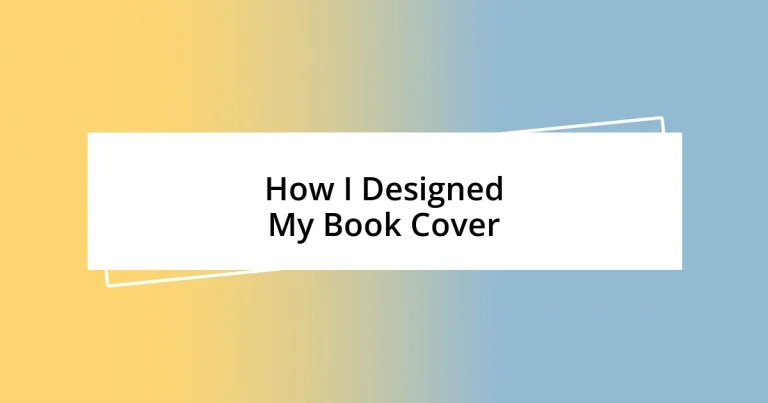 How I Designed My Book Cover