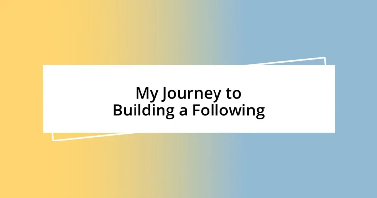 My Journey to Building a Following