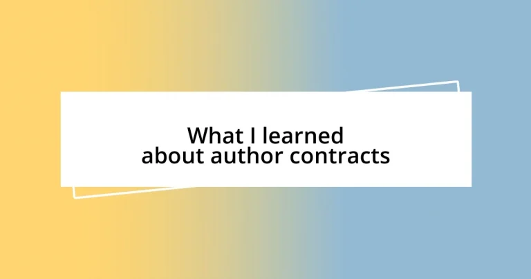 What I learned about author contracts