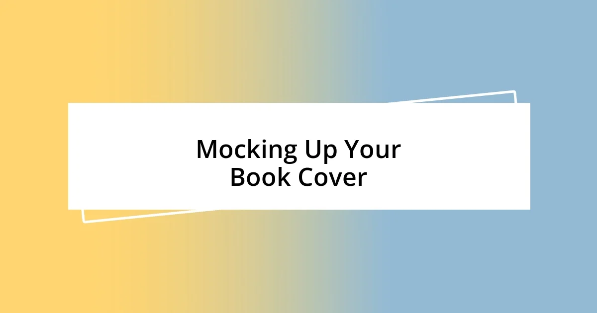 Mocking Up Your Book Cover