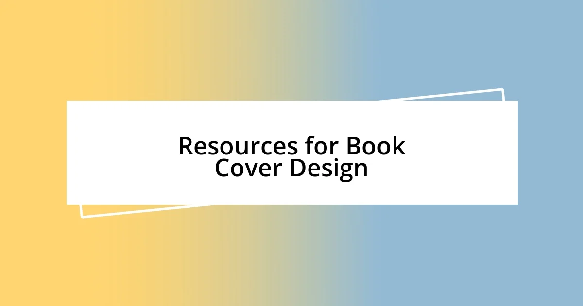 Resources for Book Cover Design