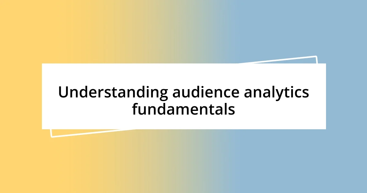 Understanding audience analytics fundamentals