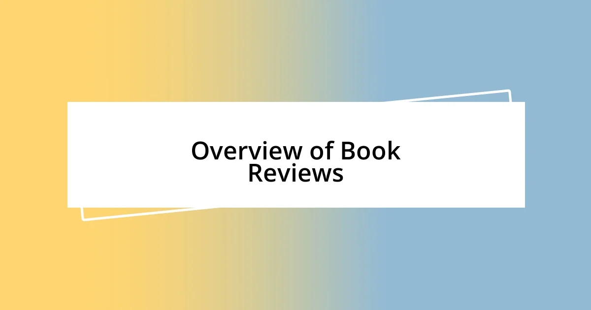 Overview of Book Reviews