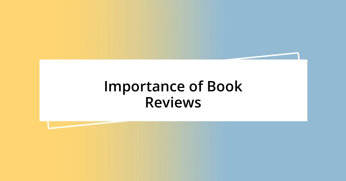 Importance of Book Reviews